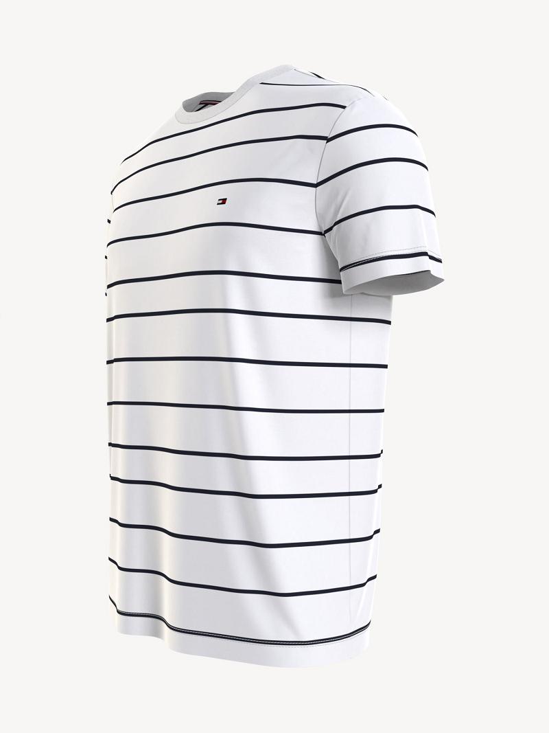 Férfi Tommy Hilfiger Thin stripe Póló Fehér | HU 864UZG